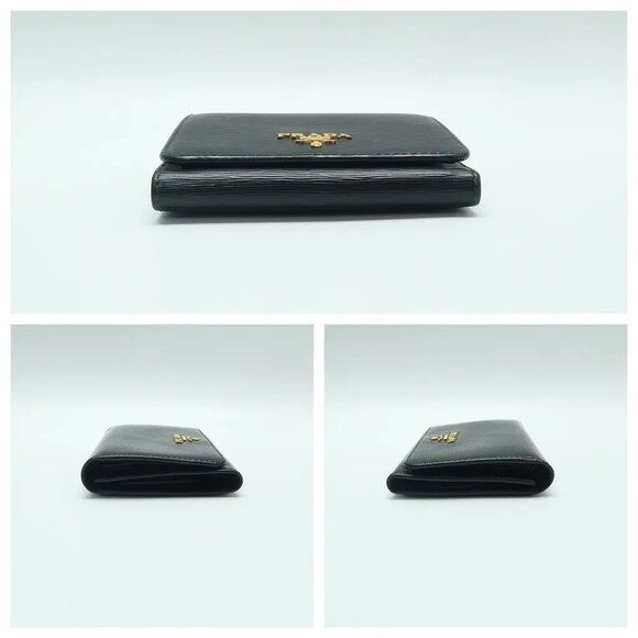 PRADA Black Leather Wallet 267-040925 - Picture 4 of 12